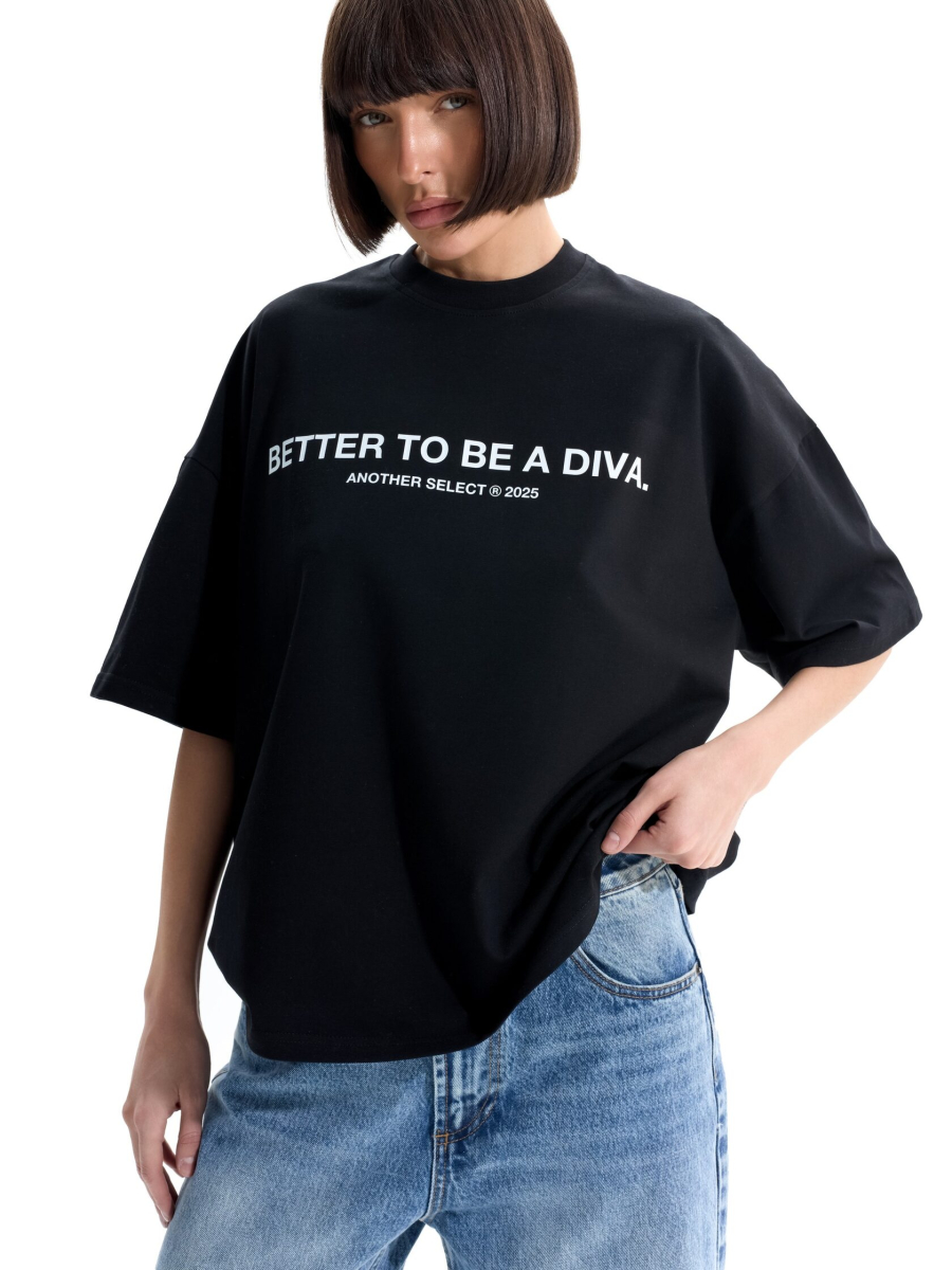 Футболка 'ДИВА' ANOTHER SELECT, цвет: Черный, 00167 купить онлайн
