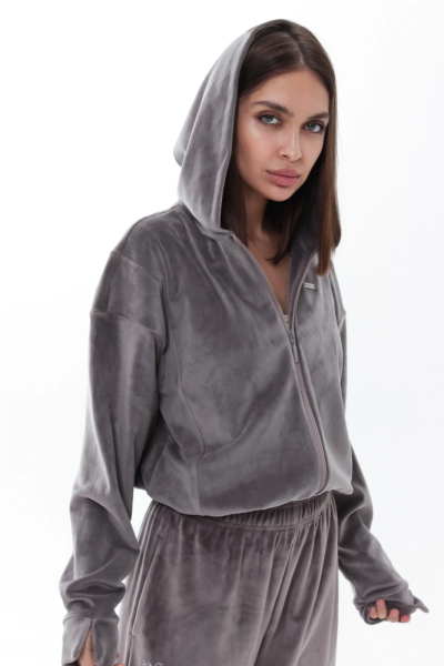 Бомбер Велюр с капюшоном