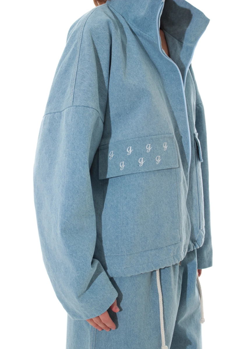 Бомбер из денима GARCHIT, цвет: голубой,  купить онлайн