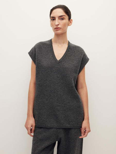 Жилет Lounge из шерсти мериноса Chaika, цвет: графитовый, AW25KT01-14 купить онлайн