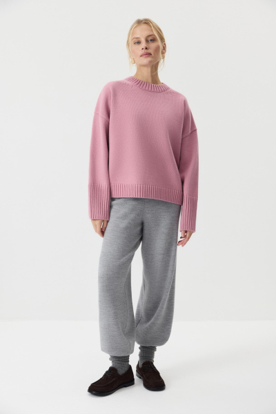 Джемпер из шерсти мериноса с круглым вырезом Charmstore, цвет: розовый, 303-45398-221 купить онлайн