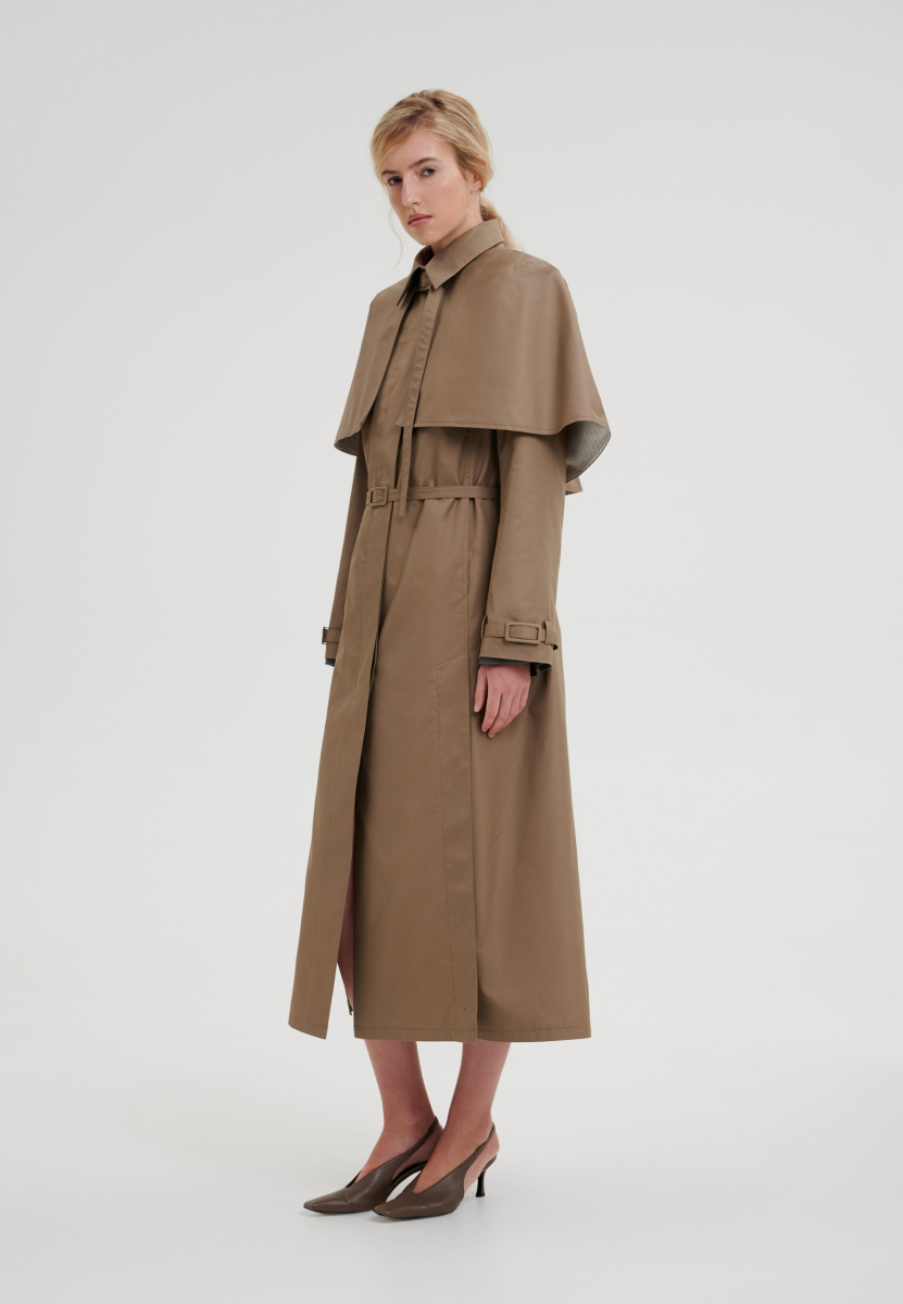 Тренч со съемным кейпом CHUBA, цвет: Тауп, НФ-00001005 купить онлайн