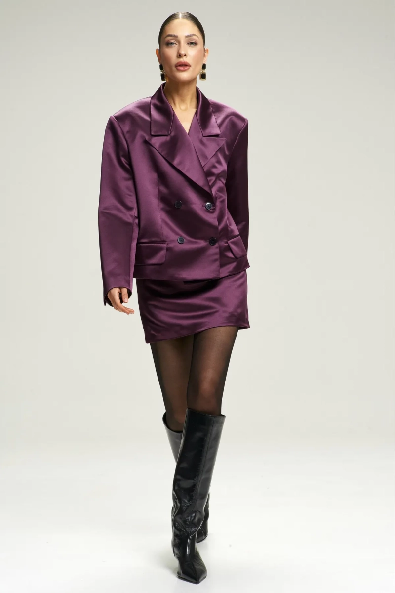 Жакет атласный Plum Erist store, цвет: сливовый, НФ-00002943 купить онлайн