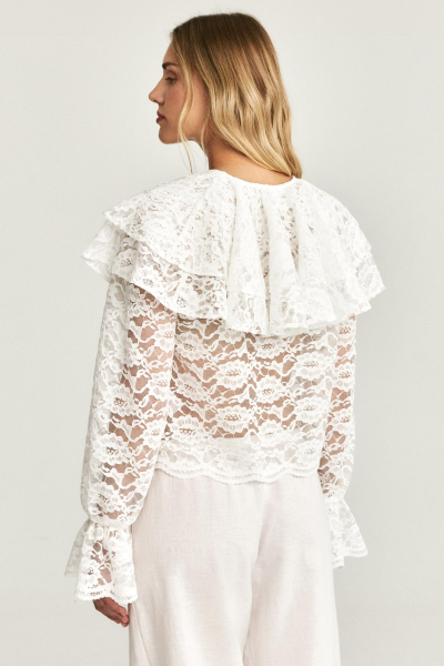 Блузка из кружева Charmstore, цвет: молочная, 102-37048-111 купить онлайн