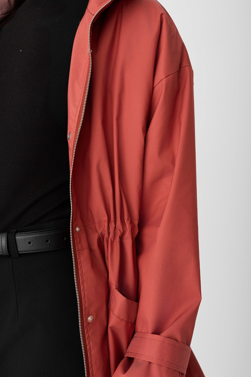 Ветровка из тенсела с хлопком со съемным утеплителем Ricoco, цвет: зимний ягодный, 6061u/1 купить онлайн