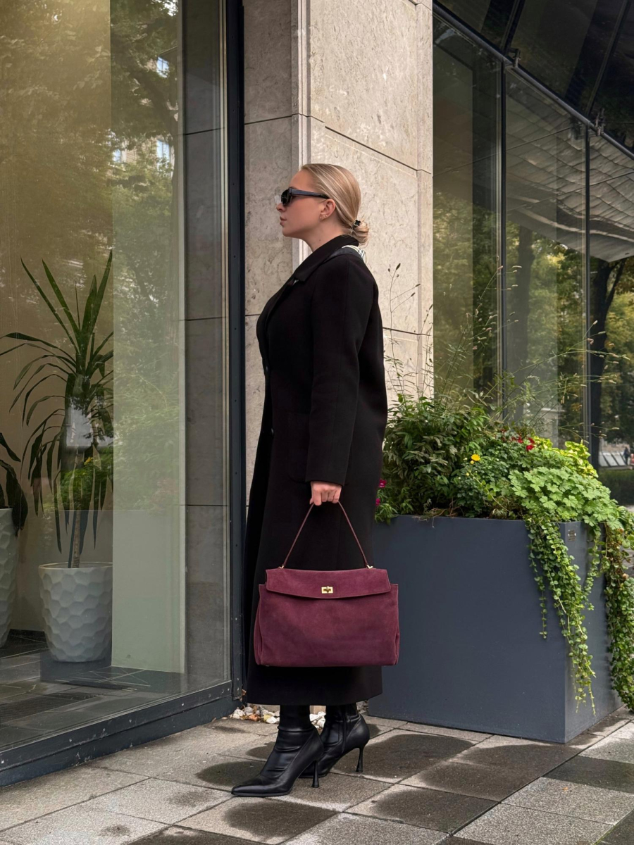 Сумка SANDRA MEDIUM brand salad, цвет: suede plum J-704-PHR 7272 купить онлайн