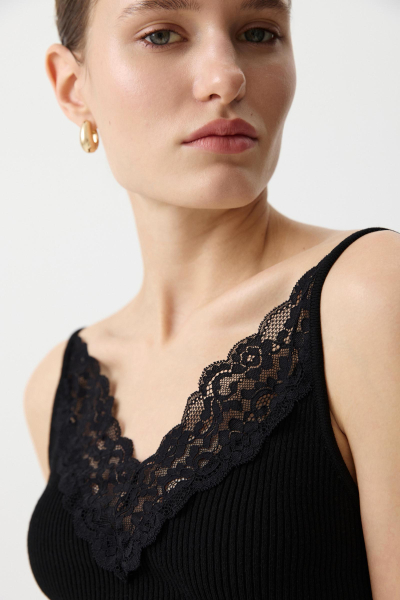 Топ вязаный с кружевом Charmstore, цвет: Черный,  купить онлайн