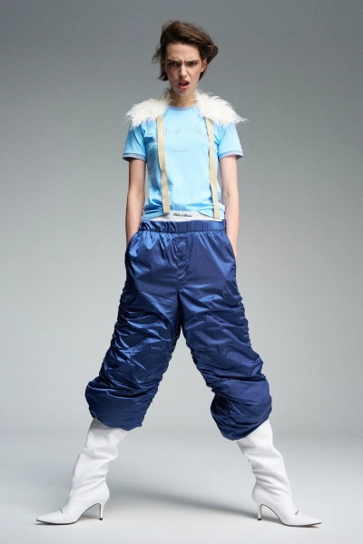 Утепленные брюки с вышивкой WALK OF SHAME, цвет: синий, PP001/FW2526 купить онлайн