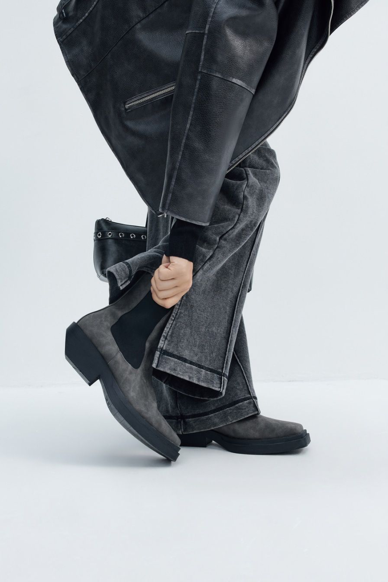 Ботинки-челси из экокожи Lera Nena, цвет: серый с принтом LNU.304.13914.801 купить онлайн