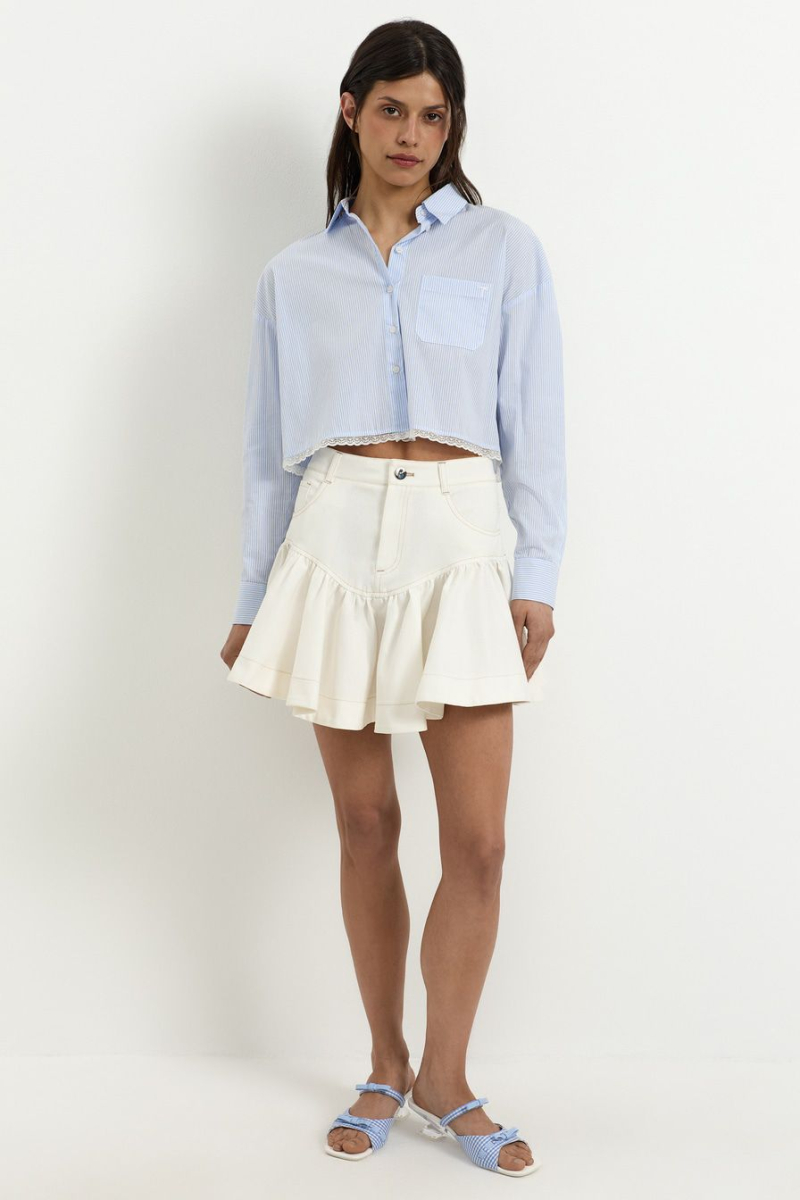 Юбка из 100% хлопка TOPTOP, цвет: молочный TTS.070.17975.120 |новая коллекция купить онлайн