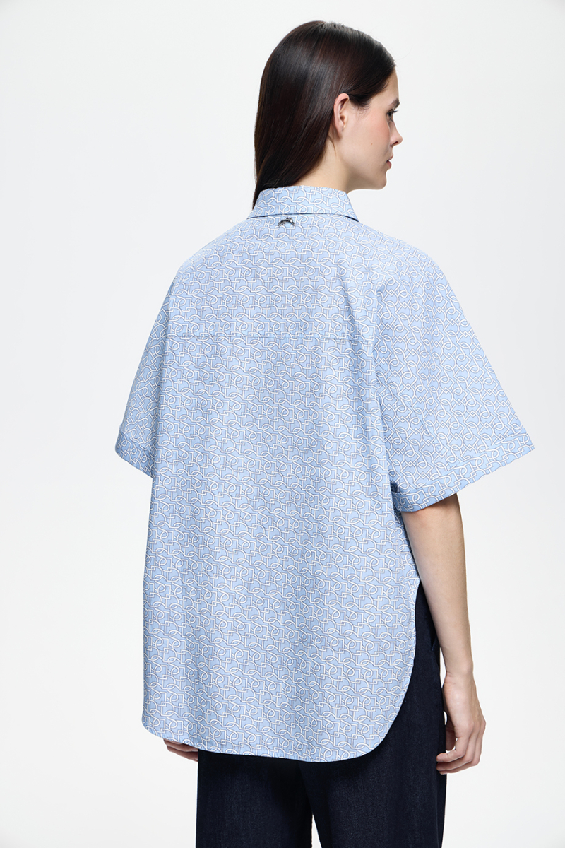 Рубашка с лого-паттерном DREAMS BY ALENA AKHMADULLINA, цвет: голубой, 126102050204686/211000 купить онлайн