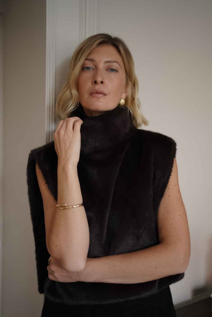 Манишка из эко-меха VELVET, цвет: коричневый 00-00005184 купить онлайн