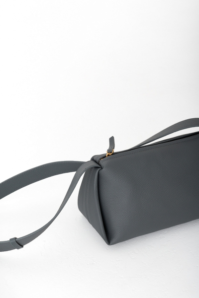 Сумка-хобо из зернистой кожи Ricoco, цвет: серый bag12/2 купить онлайн