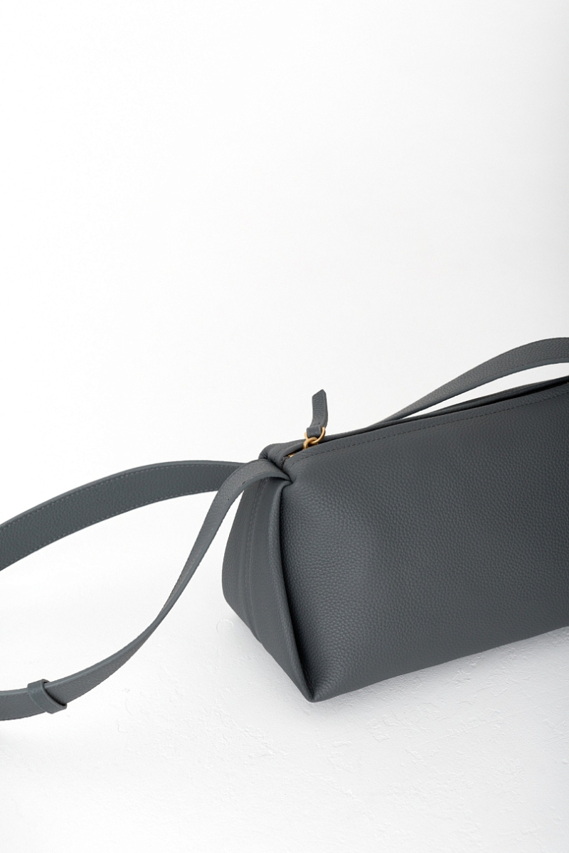 Сумка-хобо из зернистой кожи Ricoco, цвет: серый bag12/2 купить онлайн