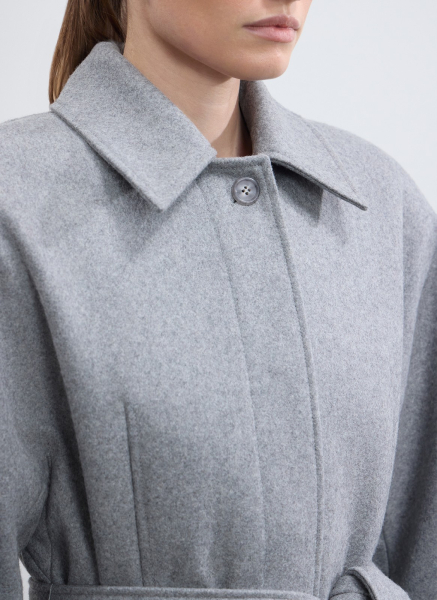 Пальто с объемным рукавом из шерсти и кашемира