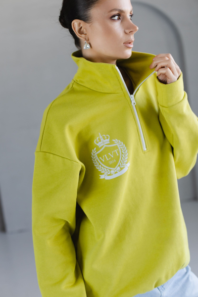 Анорак из трикотажа с молнией VLVT, цвет: САЛАТОВЫЙ, 00-00005299 купить онлайн