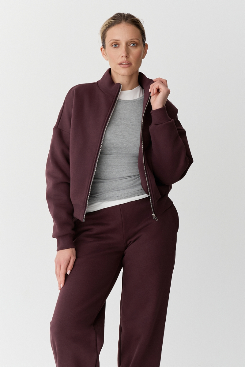 Толстовка на молнии утепленная Ricoco, цвет: Бордовый, 6097/3 купить онлайн