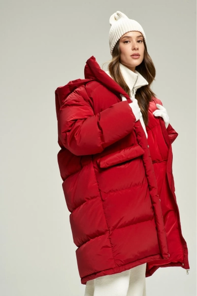 Пуховик удлиненный Lovely Red Erist store, цвет: красный, НФ-00002827 купить онлайн