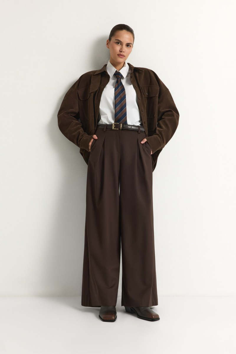 Брюки со складками TOPTOP, цвет: коричневый, TT.032.17763.700 купить онлайн