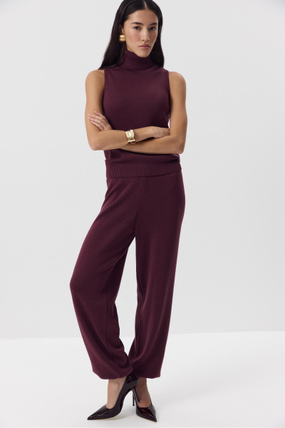 Брюки - джоггеры вязаные с шерстью Charmstore, цвет: сливовый, 301-40098-680 купить онлайн
