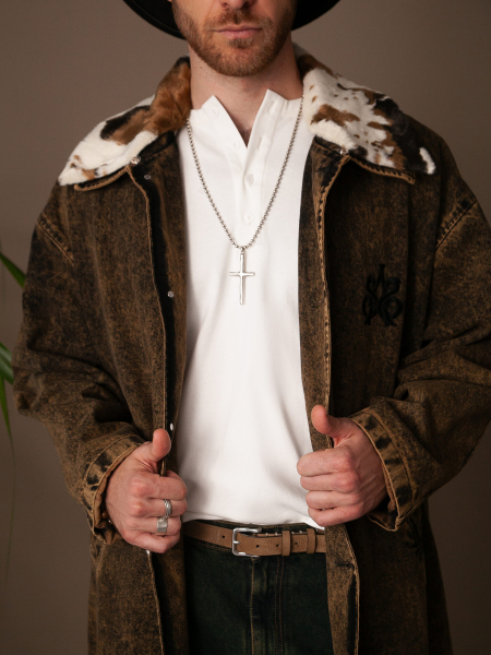 Плащ джинсовый SCANDALIS, цвет: коричневый, Плащ004а купить онлайн