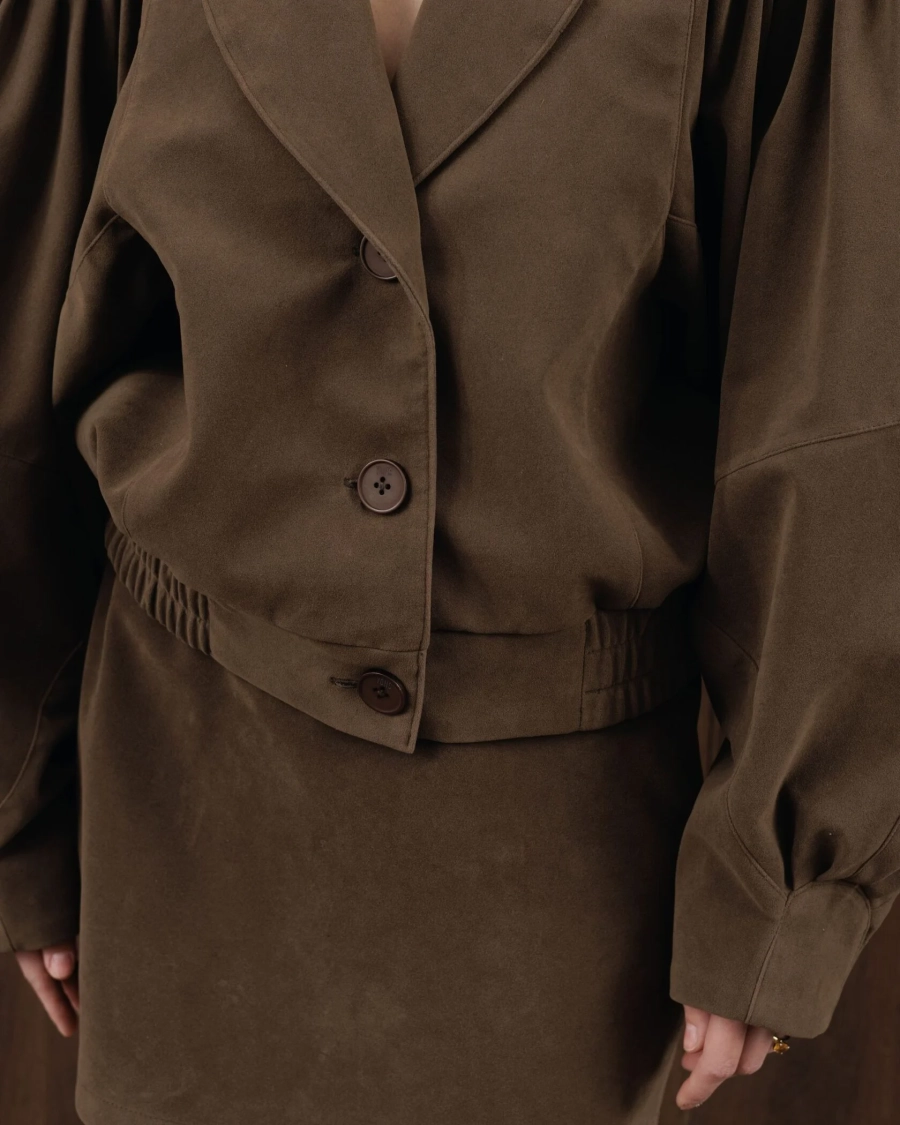 Замшевая куртка YONSRU, цвет: коричневый,  купить онлайн