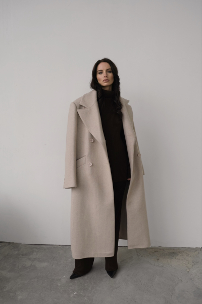Пальто макси Form MINI, цвет: бежевый, НФ-00000433 купить онлайн