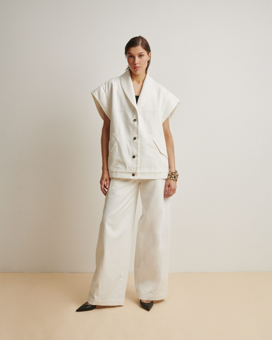 Жакет из денима Anmuse, цвет: белый, JC24S78-WHT купить онлайн