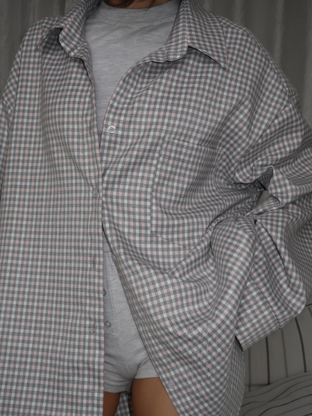 Рубашка "HOLIDAY" MIARTLAND, цвет: серо-розовый, НФ-00000785 купить онлайн