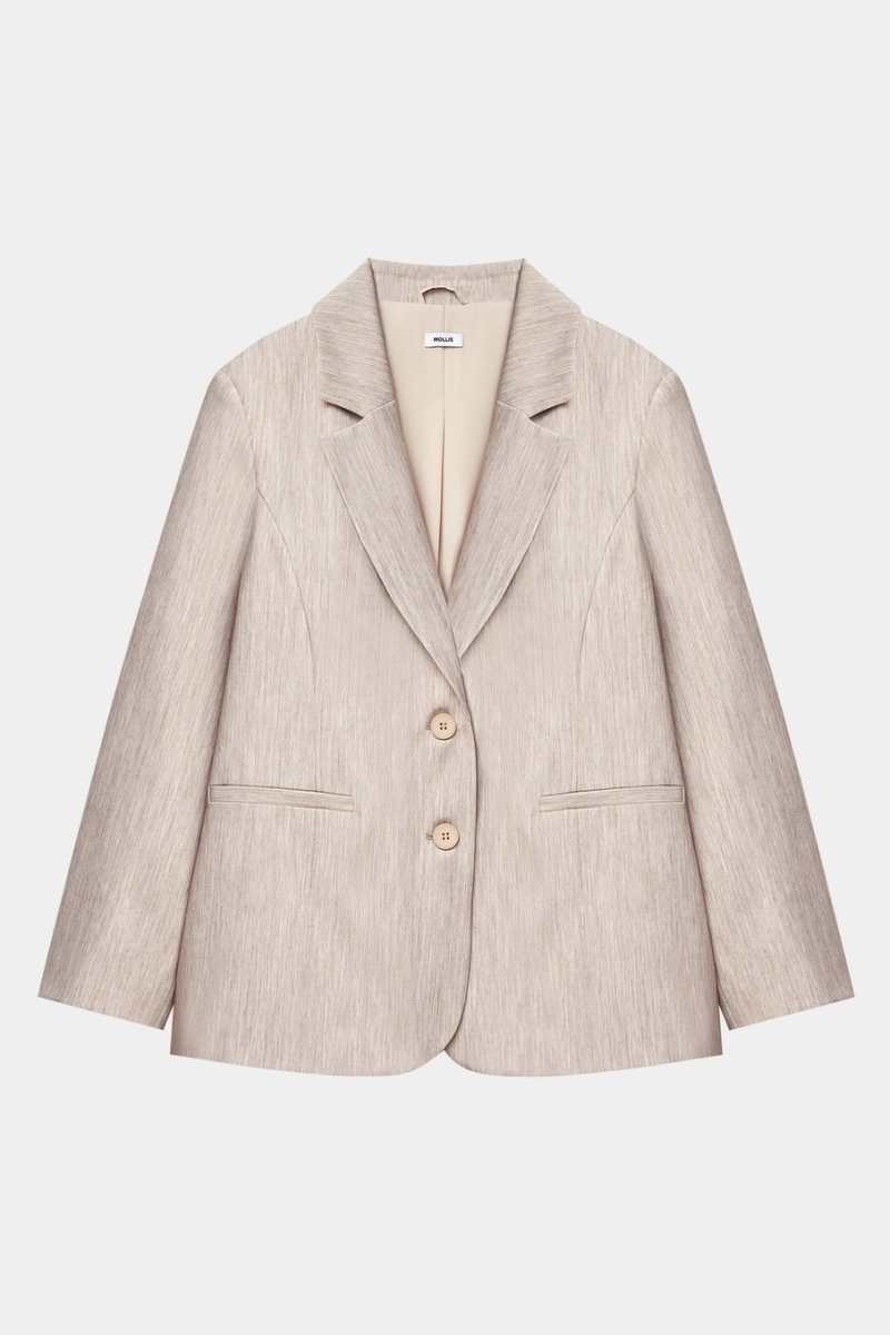 Жакет оверсайз с эффектом меланж Mollis, цвет: бежевый, 14-04-3054/1 купить онлайн