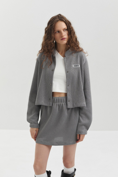 Юбка из фактурного трикотажа marte, цвет: серый,  купить онлайн