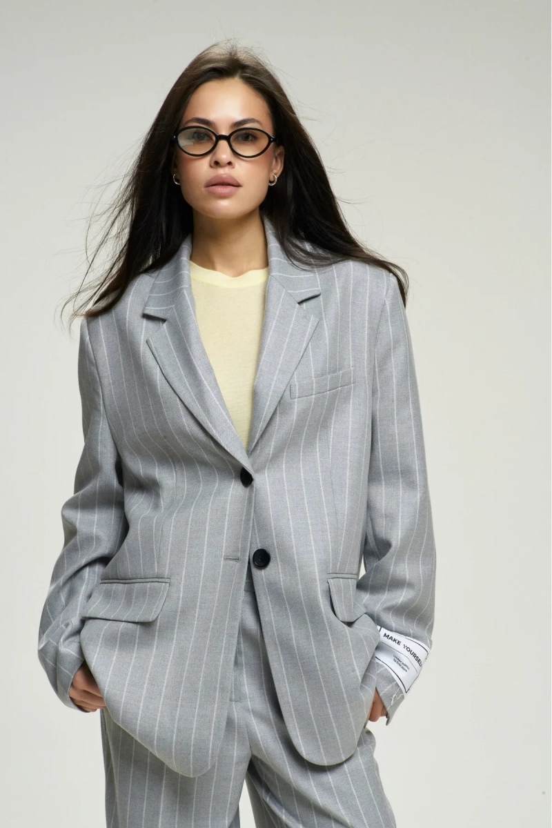 Жакет Basic в полоску Grey