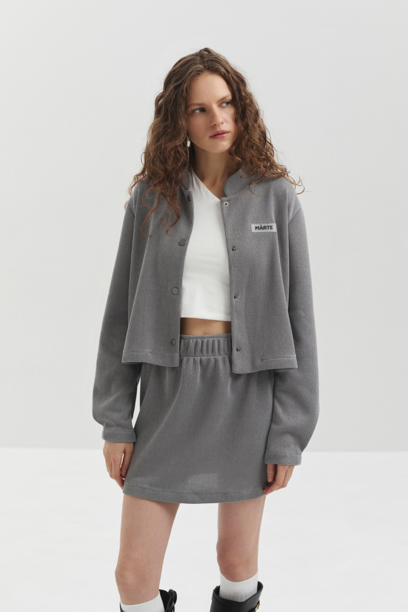 Юбка из фактурного трикотажа marte, цвет: серый,  купить онлайн