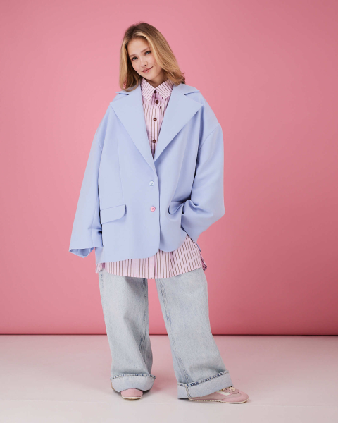 Пиджак макси TABOO, цвет: голубой, Blzr04 купить онлайн