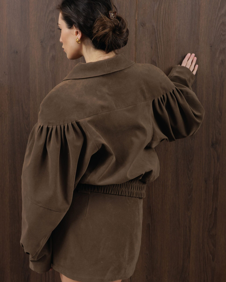 Замшевая куртка YONSRU, цвет: коричневый,  купить онлайн