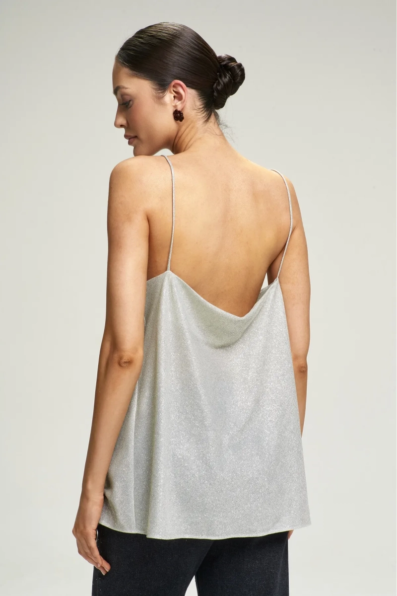 Топ на тонких бретелях Shine Bright Erist store, цвет: Серебряный, НФ-00002951 купить онлайн