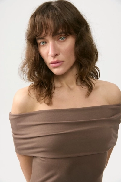 Топ с открытыми плечами Daisyknit, цвет: Кофейный,  купить онлайн