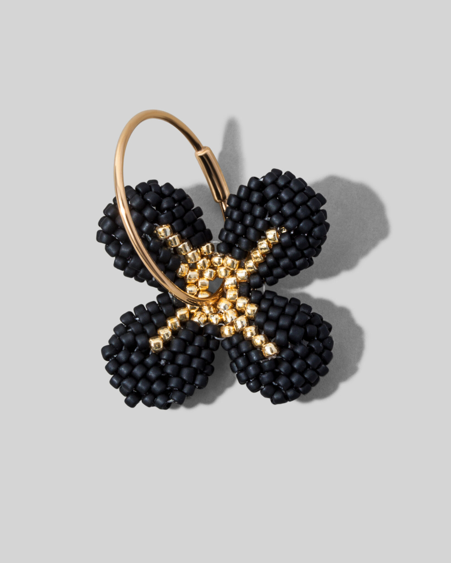 Моносерьга Beaded Flower Black alvaar  купить онлайн