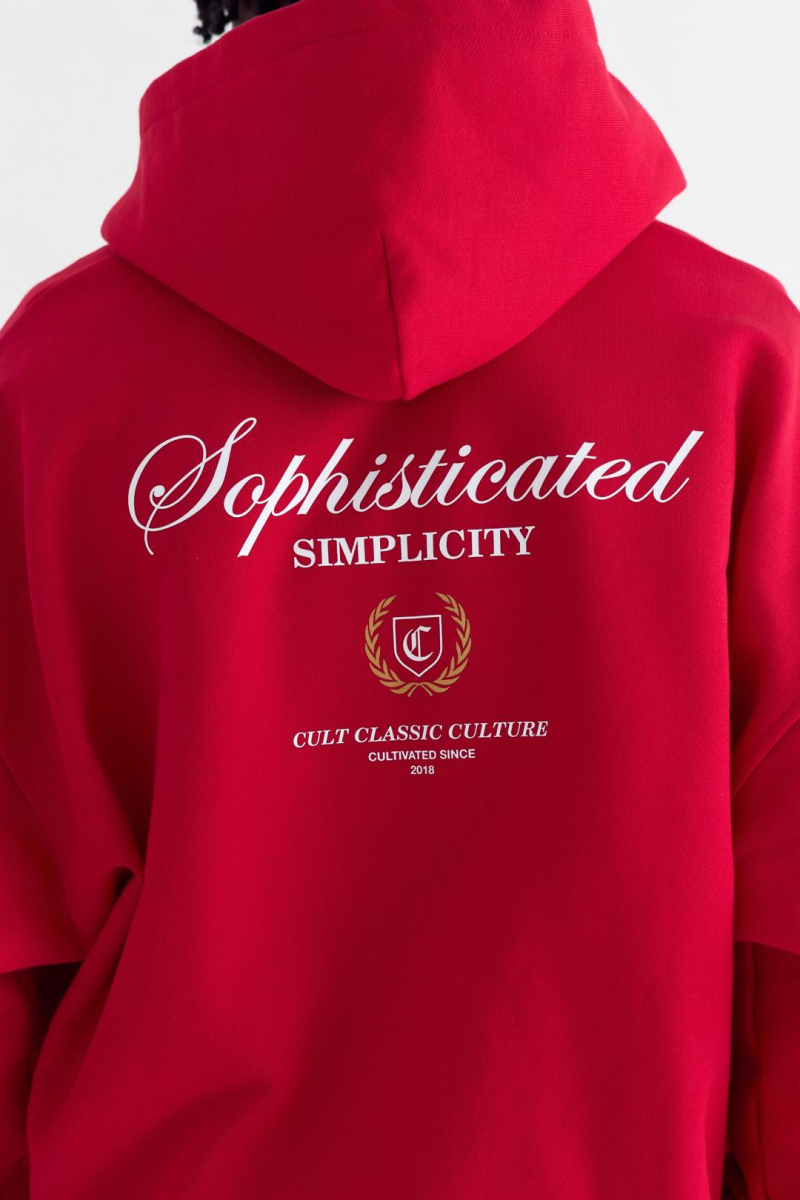 Худи на молнии Simplicity CULT, цвет: красный,  купить онлайн